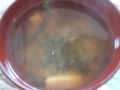 海苔とエリンギの味噌汁